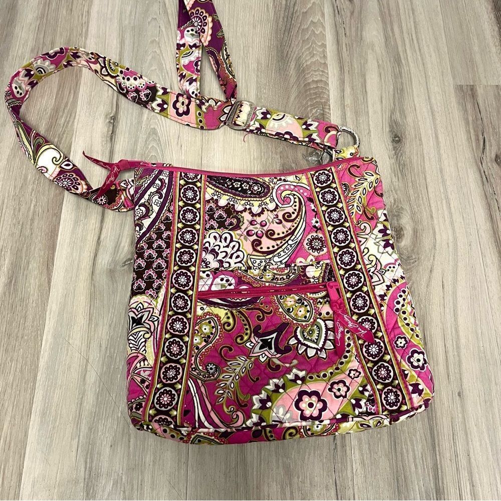 Vera Bradley Purse Women's Very Berry Pink Paisley Quilted Hipster Crossbody Bag